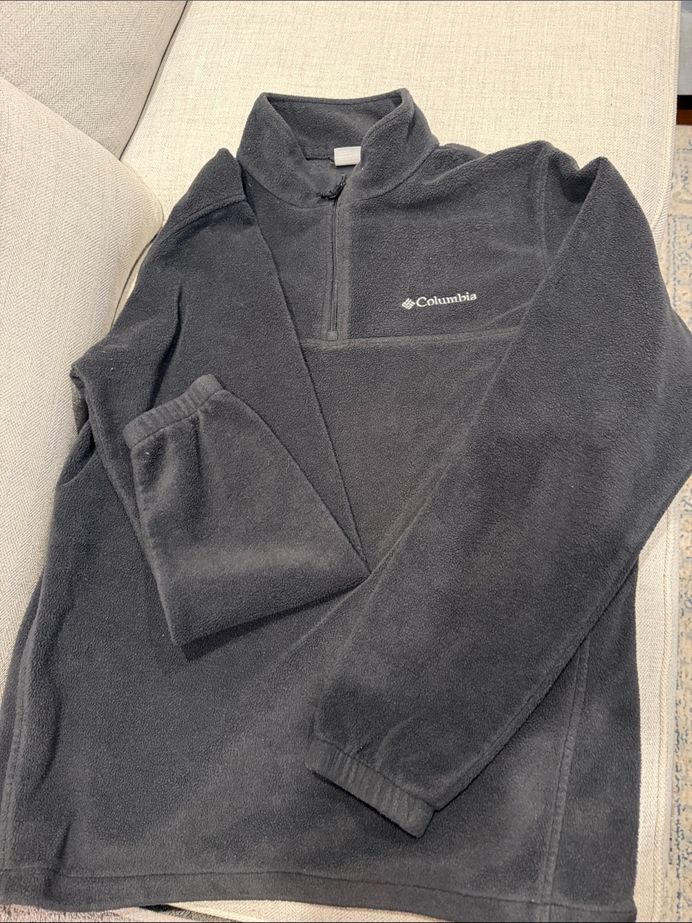 Columbia Men's Black Quarter-Zip Fleece Pullover